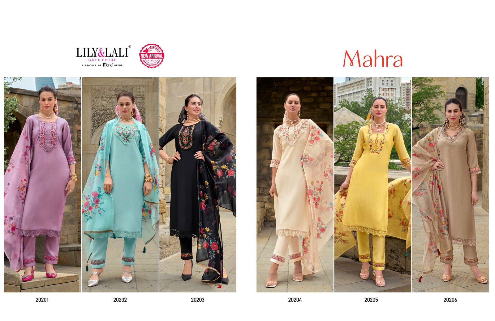 Mahra By Lily And Lali Embroidery Hand Work Designer Kurti With Bottom Dupatta Wholesalers In Delhi